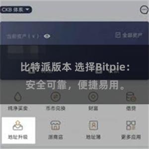 比特派版本 选择Bitpie：安全可靠，便捷易用。