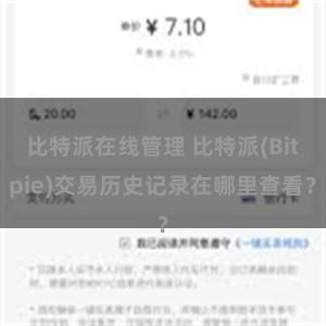 比特派在线管理 比特派(Bitpie)交易历史记录在哪里查看？