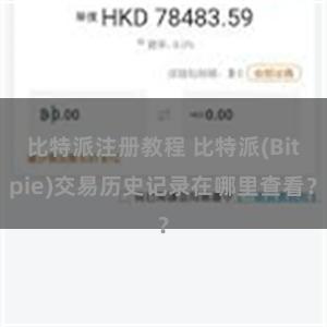 比特派注册教程 比特派(Bitpie)交易历史记录在哪里查看？