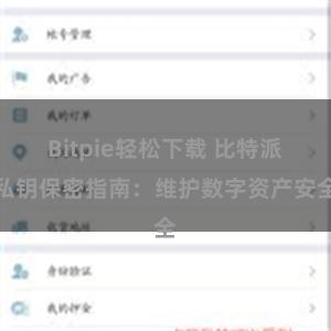 Bitpie轻松下载 比特派私钥保密指南：维护数字资产安全
