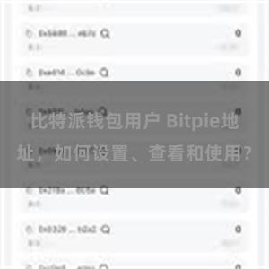 比特派钱包用户 Bitpie地址，如何设置、查看和使用？