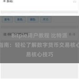 Bitpie用户教程 比特派交易指南：轻松了解数字货币交易核心技巧