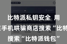 比特派私钥安全  用户需要在手机哄骗商店搜索“比特派钱包”
