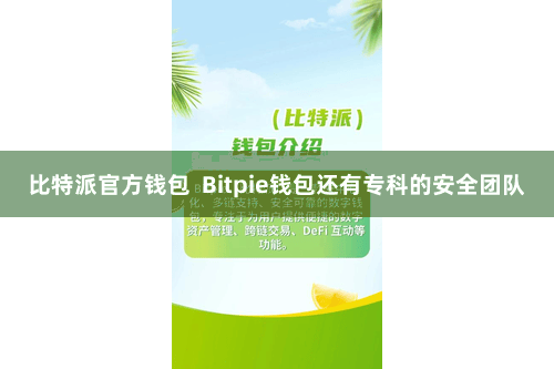 比特派官方钱包  Bitpie钱包还有专科的安全团队